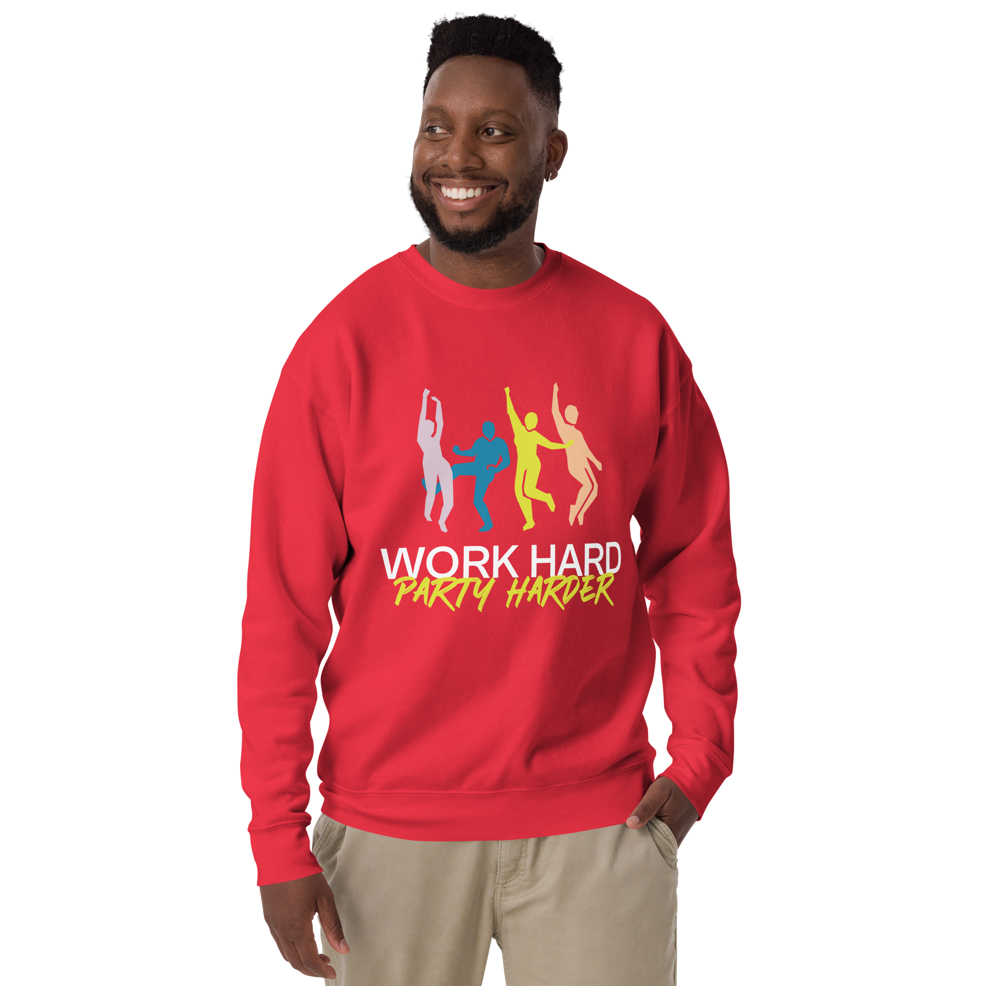 Unisex Work Hard Party Harder Premium Printed Sweatshirt dusty-rose