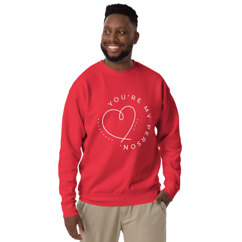 Unisex You Re My Person Heart Line Premium Printed Sweatshirt black
