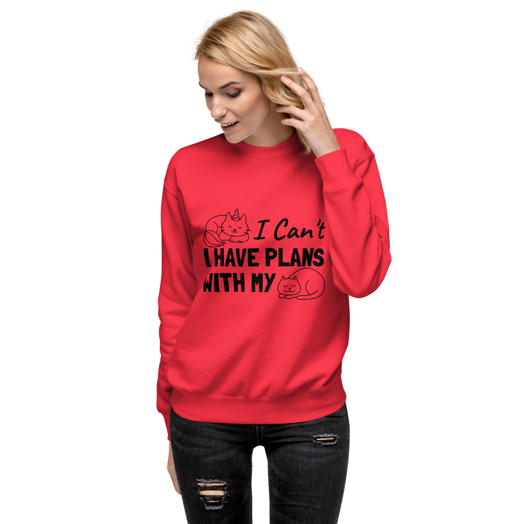 I Cant Have Plans With My Cat Sweatshirt dusty-rose