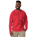 Unisex Cute Dog With A Bone Premium Printed Sweatshirt team-red