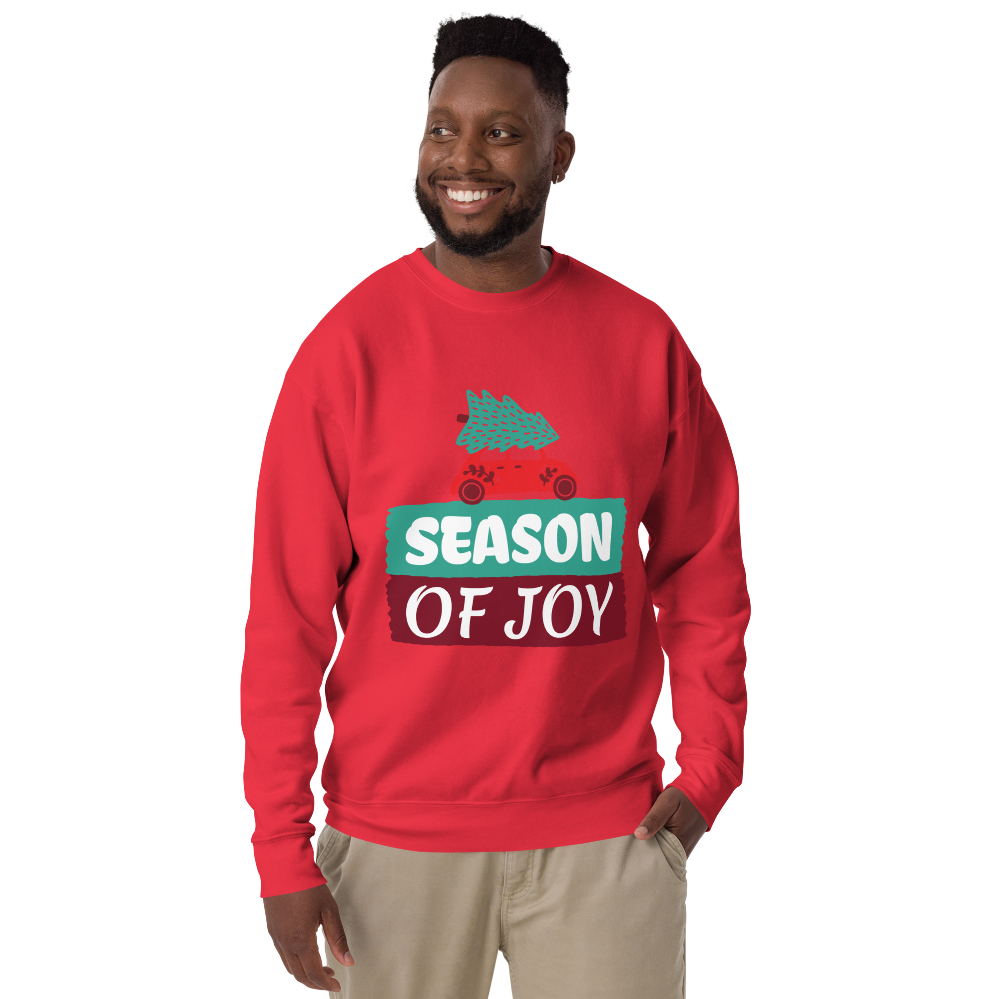 Unisex Season Of Joy Christmas Premium Printed Sweatshirt dusty-rose