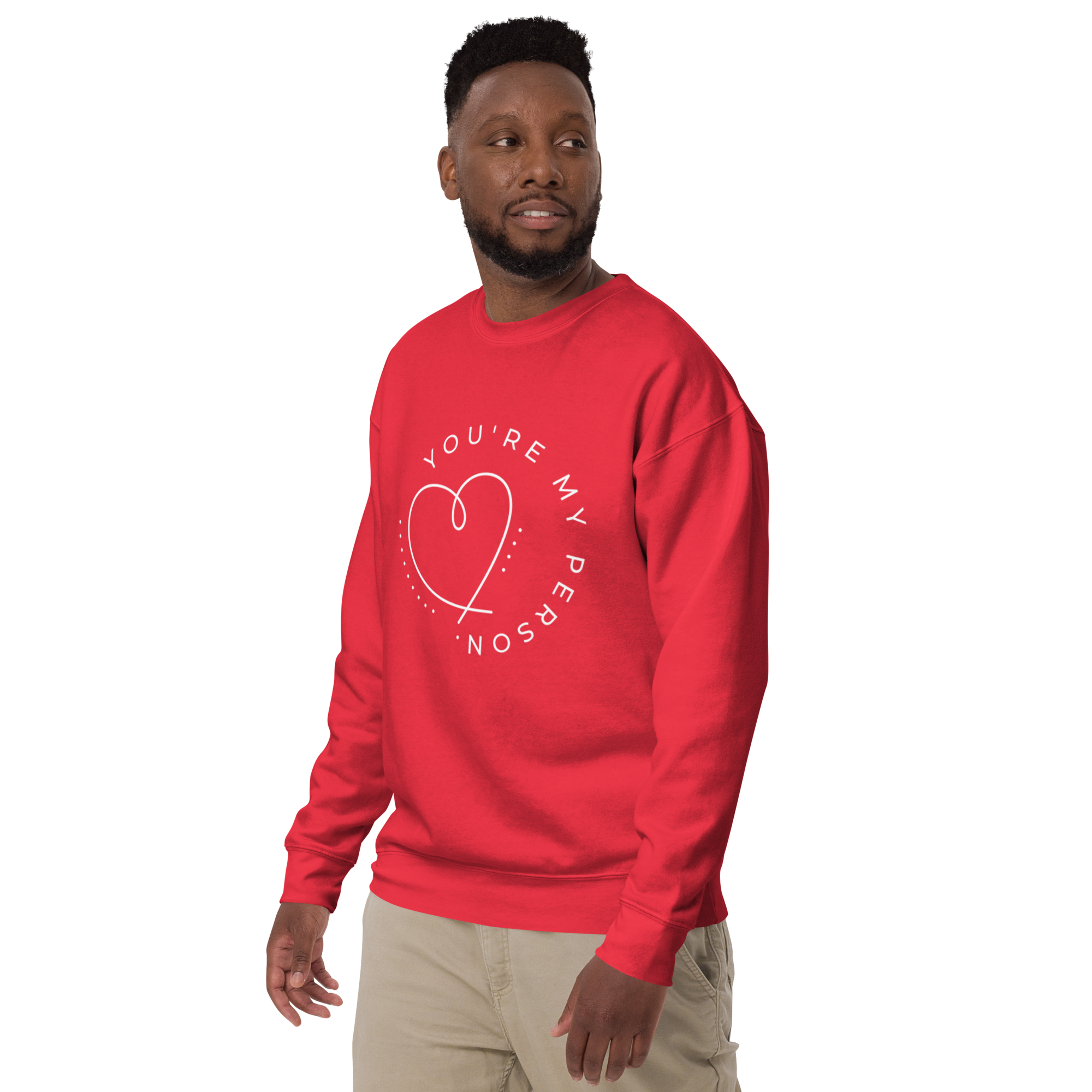 Unisex You Re My Person Heart Line Premium Printed Sweatshirt black