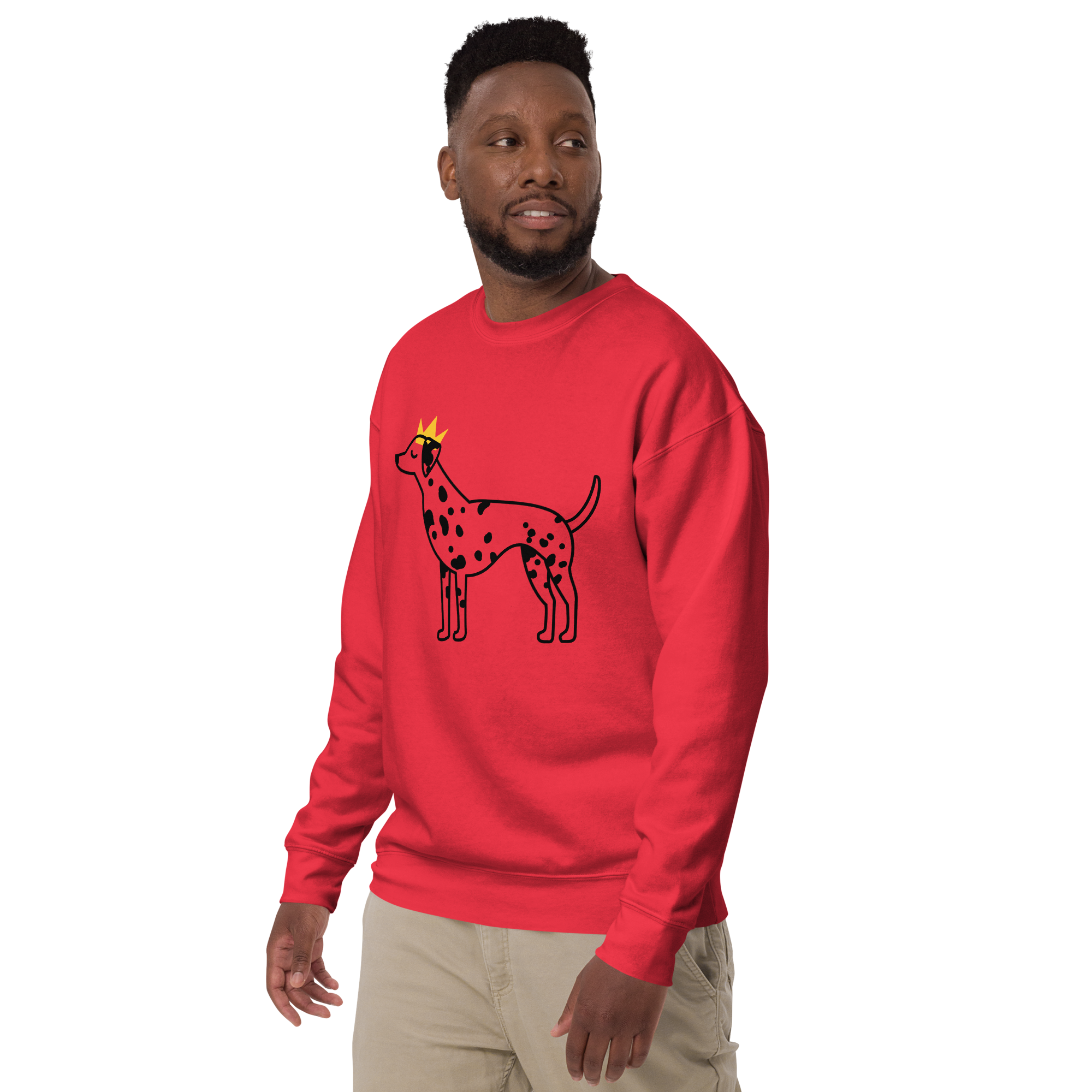 Unisex Crowned Dog Graphic Premium Printed Sweatshirt dusty-rose