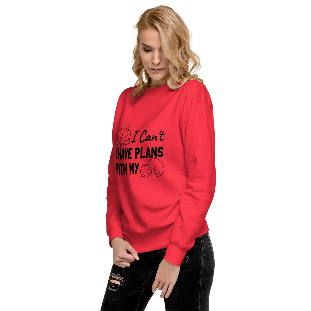 I Cant Have Plans With My Cat Sweatshirt dusty-rose