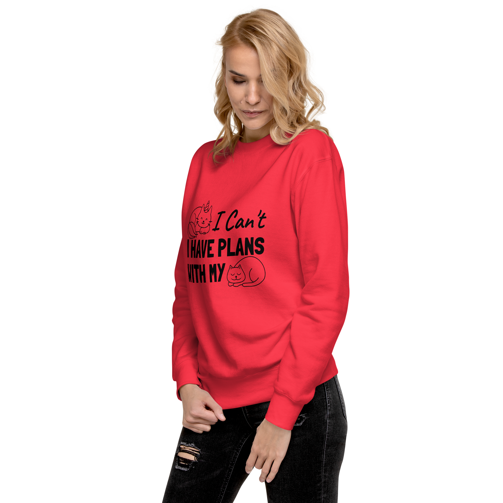 I Cant Have Plans With My Cat Sweatshirt dusty-rose