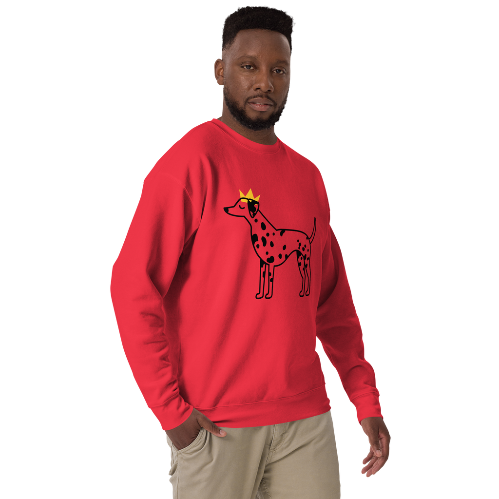 Unisex Crowned Dog Graphic Premium Printed Sweatshirt dusty-rose