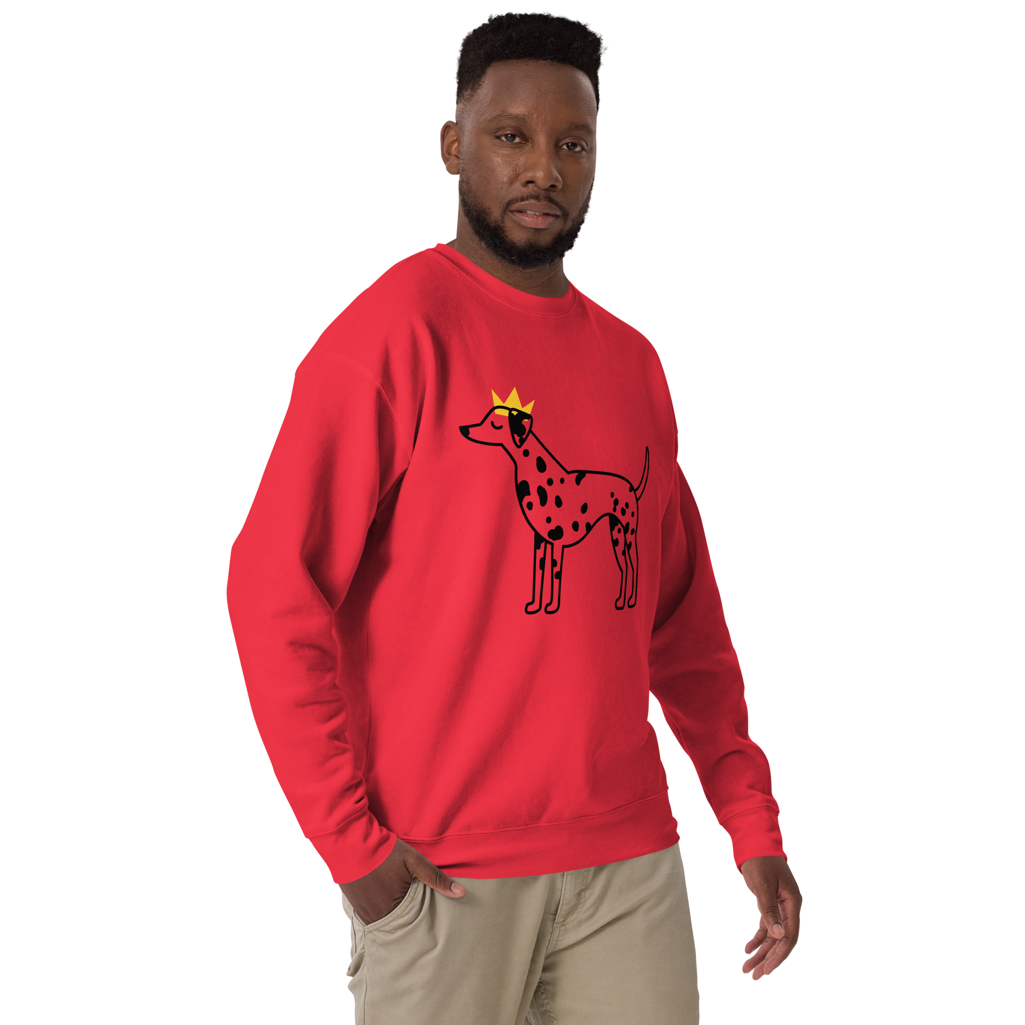 Unisex Crowned Dog Graphic Premium Printed Sweatshirt dusty-rose