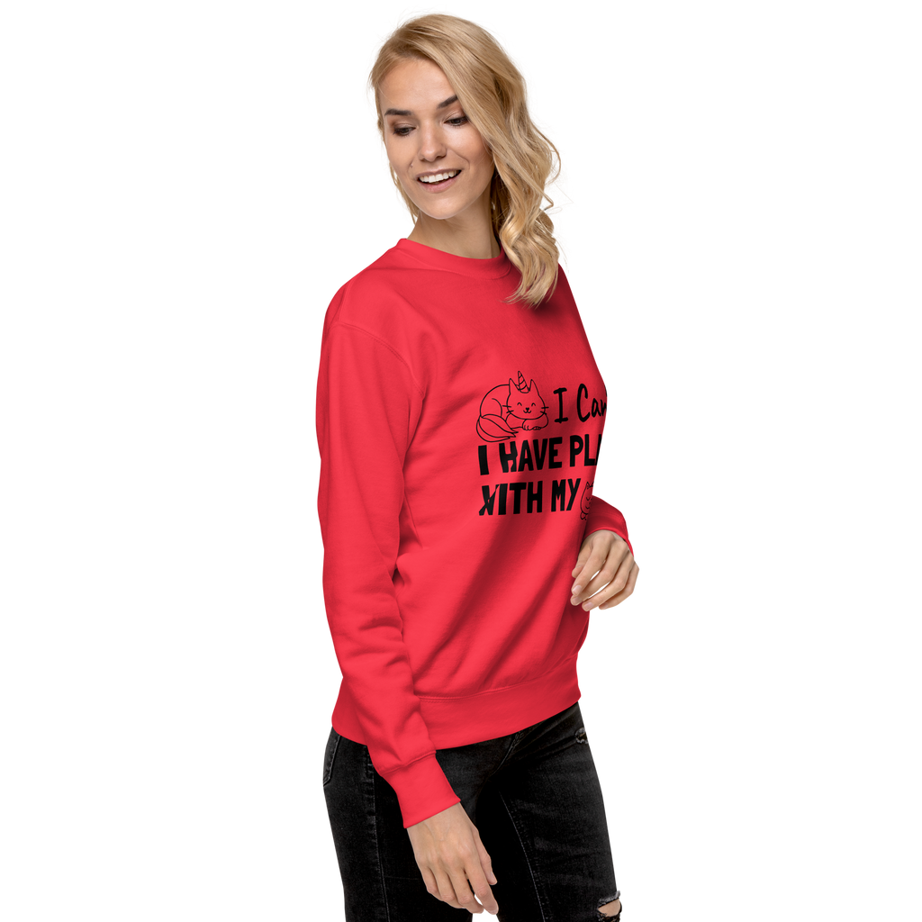 I Cant Have Plans With My Cat Sweatshirt dusty-rose