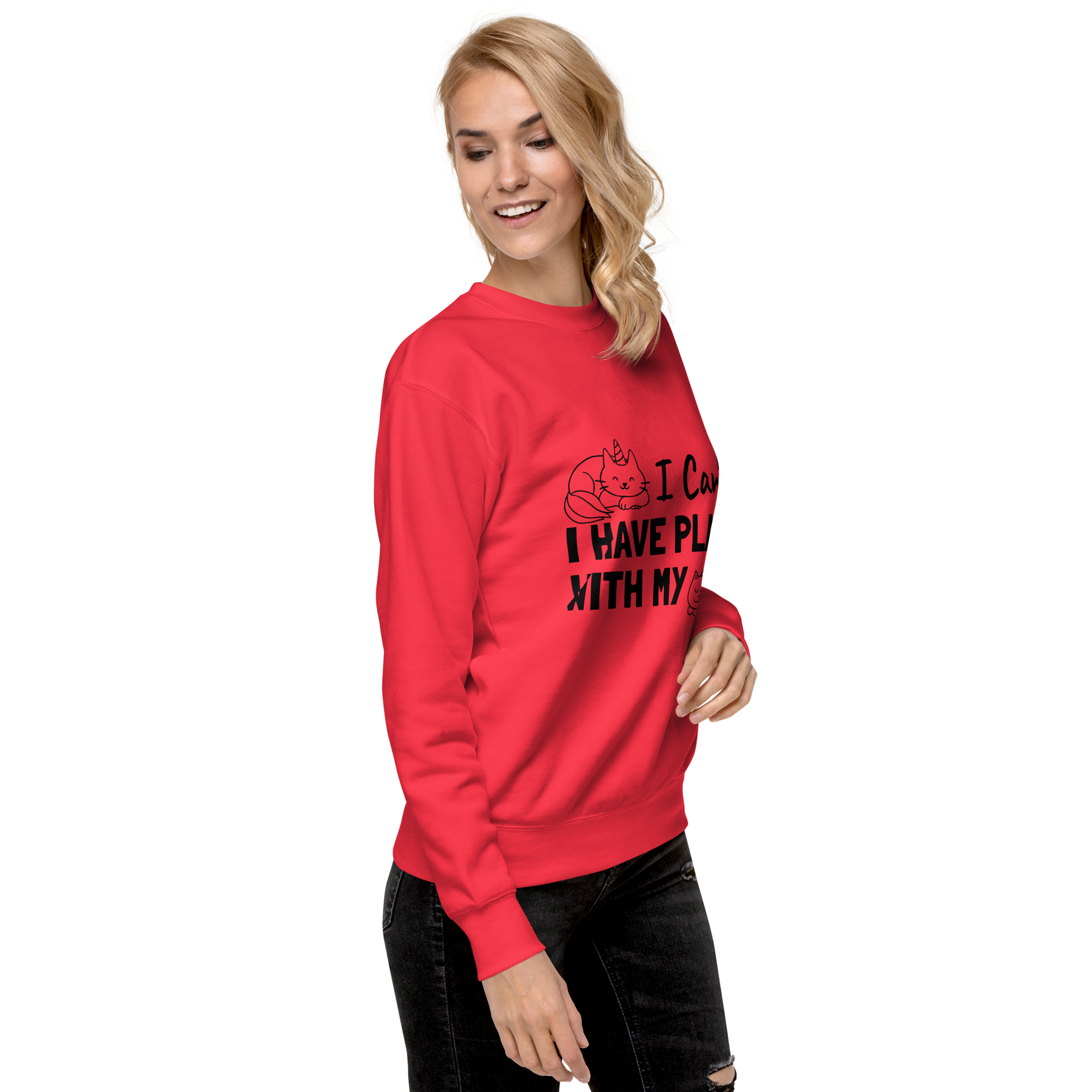 I Cant Have Plans With My Cat Sweatshirt dusty-rose