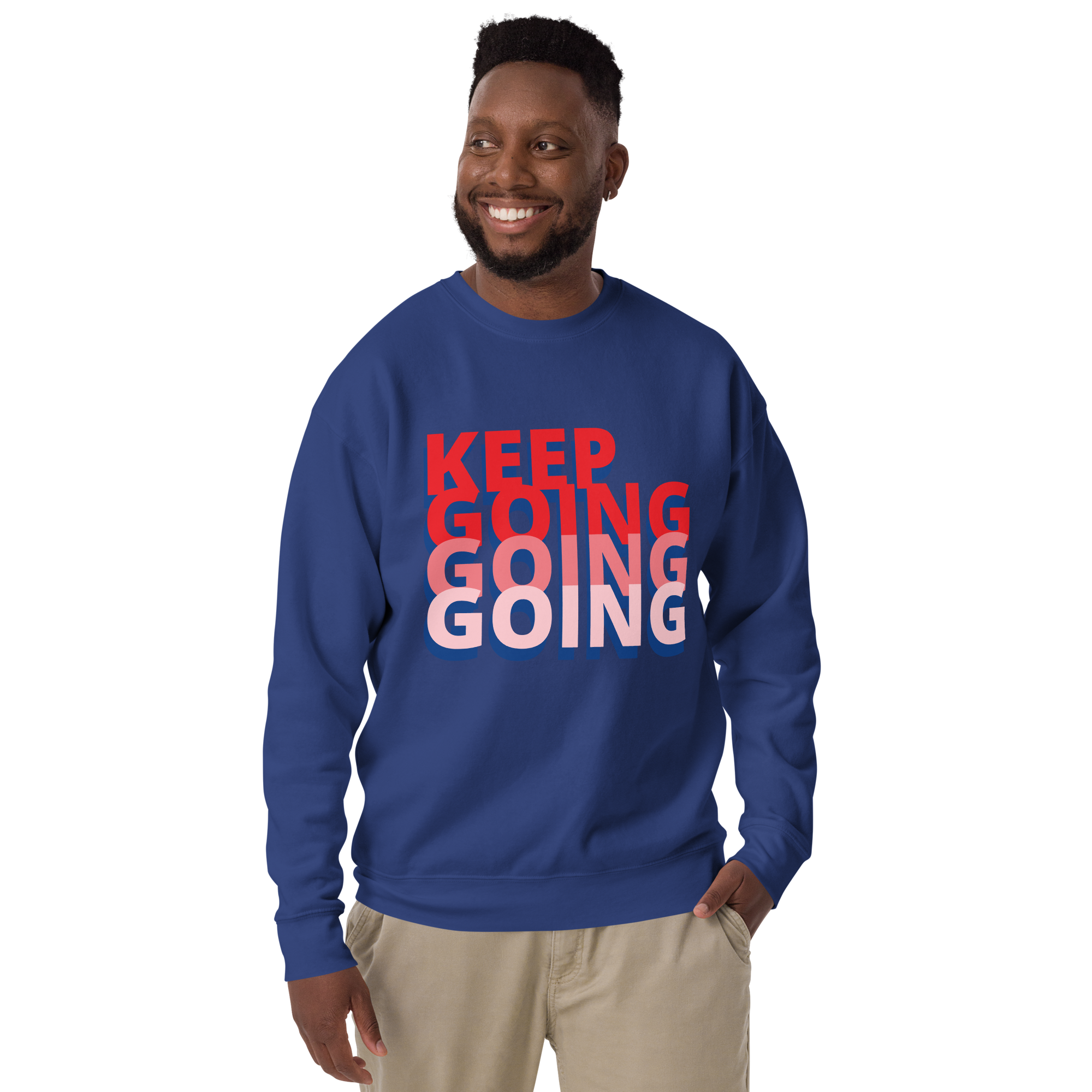 Unisex Keep Going Premium Printed Sweatshirt team-royal