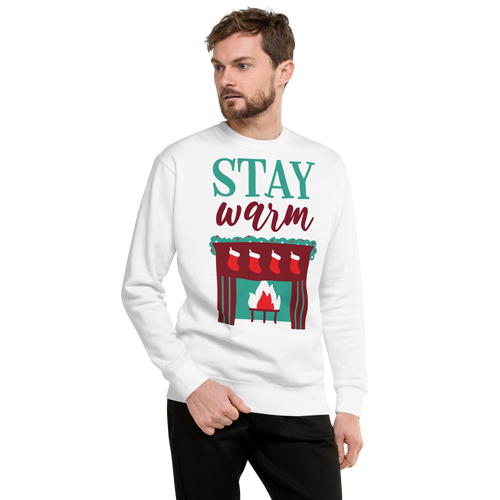 Unisex Stay Warm Christmas Premium Printed Sweatshirt black