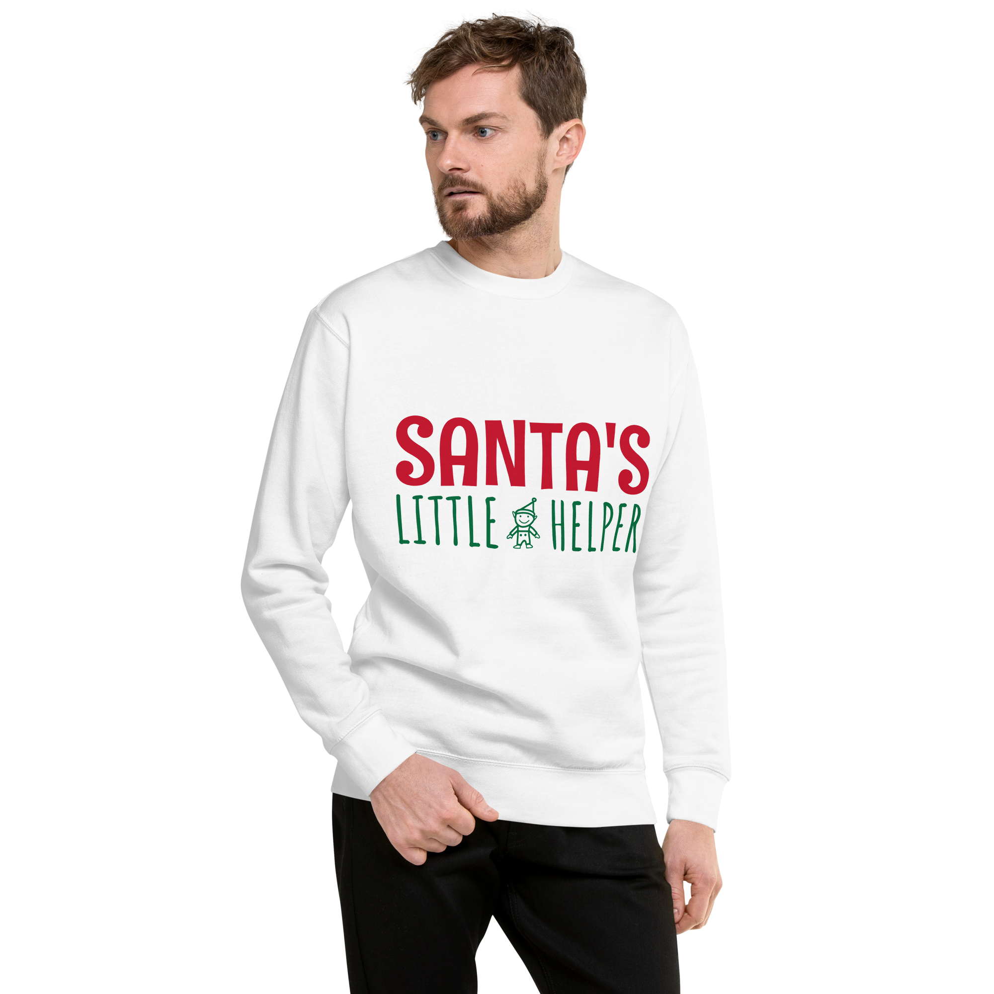 Unisex Santa S Little Helper Premium Printed Sweatshirt team-royal