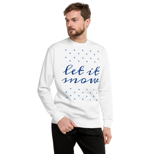Unisex Let It Snow Christmas Premium Printed Sweatshirt black