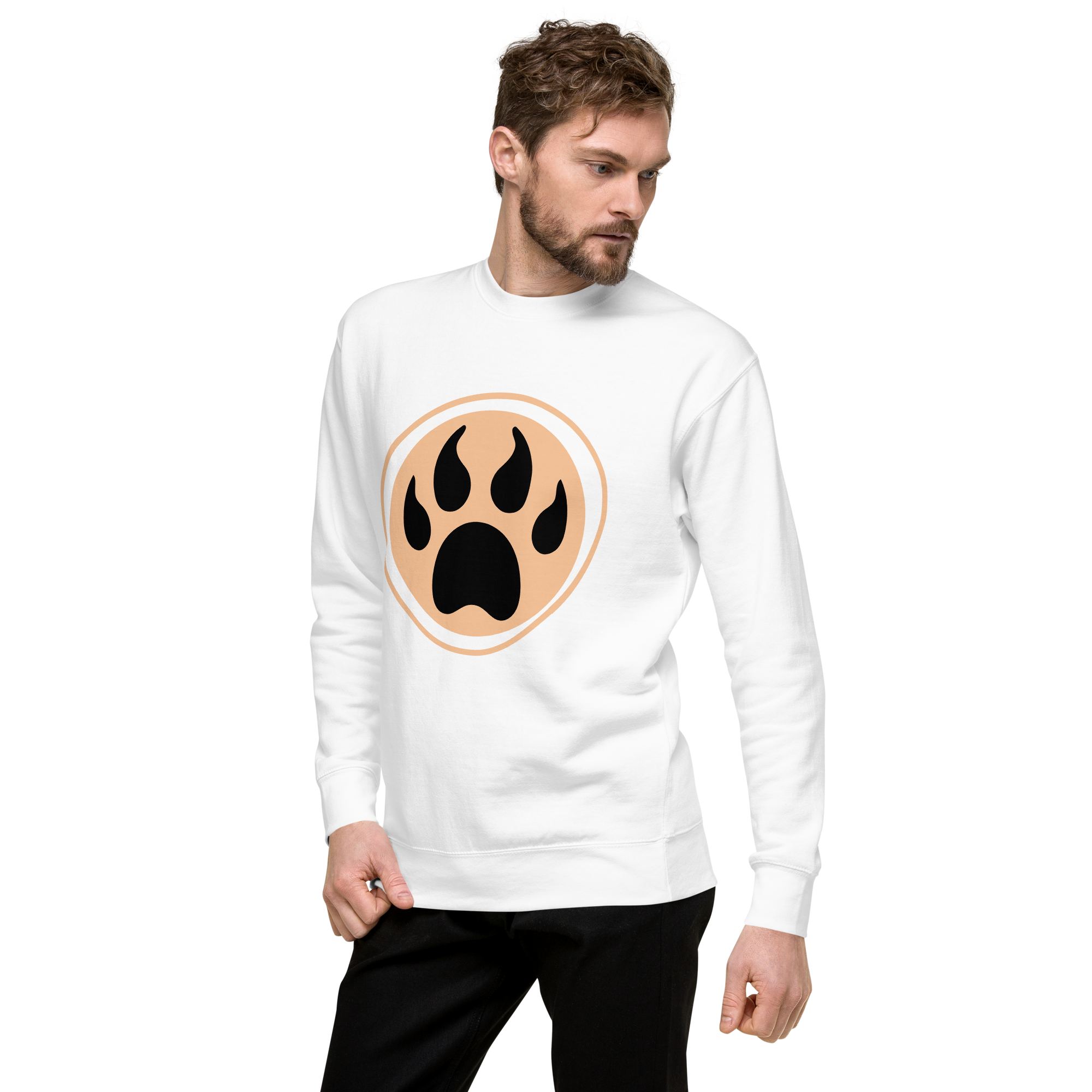 Unisex Dog Paw Premium Printed Sweatshirt black