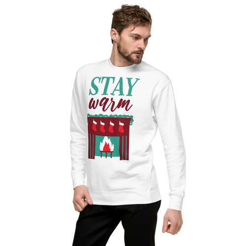 Unisex Stay Warm Christmas Premium Printed Sweatshirt black