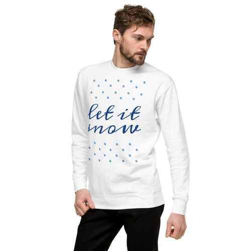 Unisex Let It Snow Christmas Premium Printed Sweatshirt black