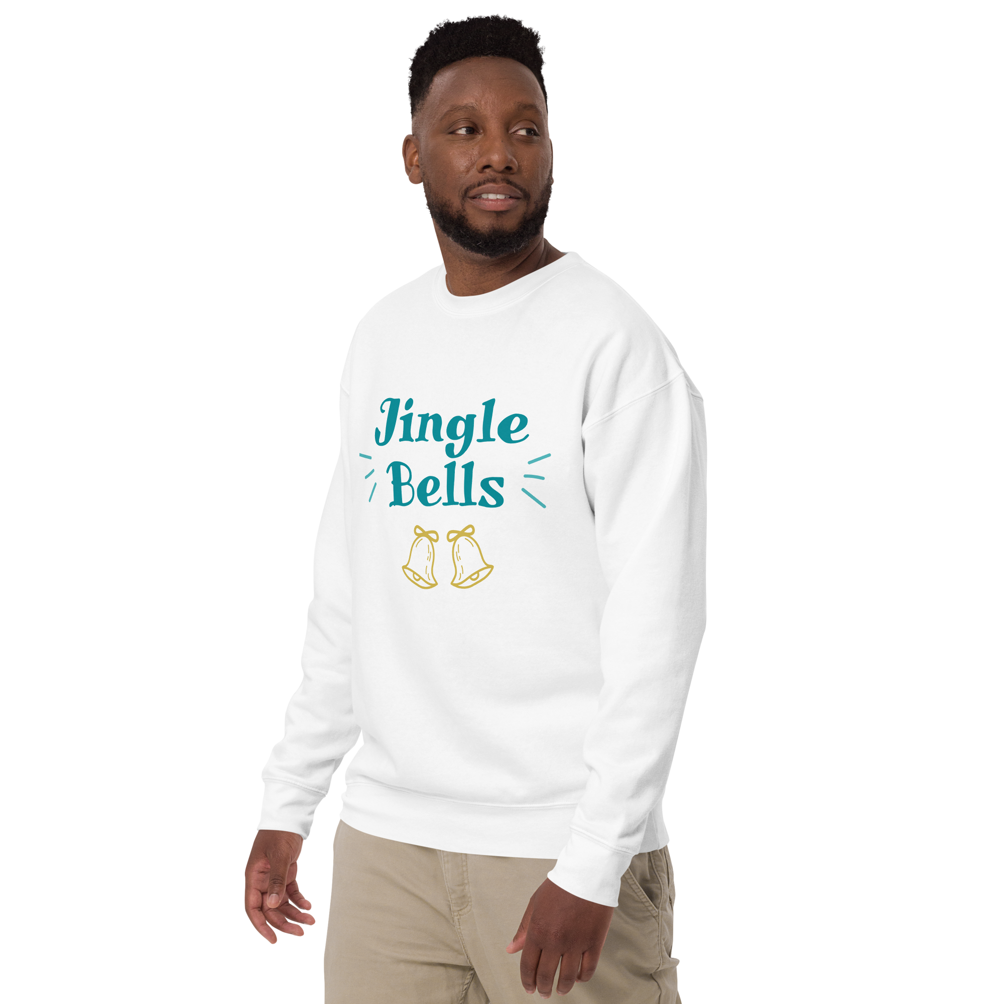 Unisex Jingle Bells Christmas Premium Printed Sweatshirt black