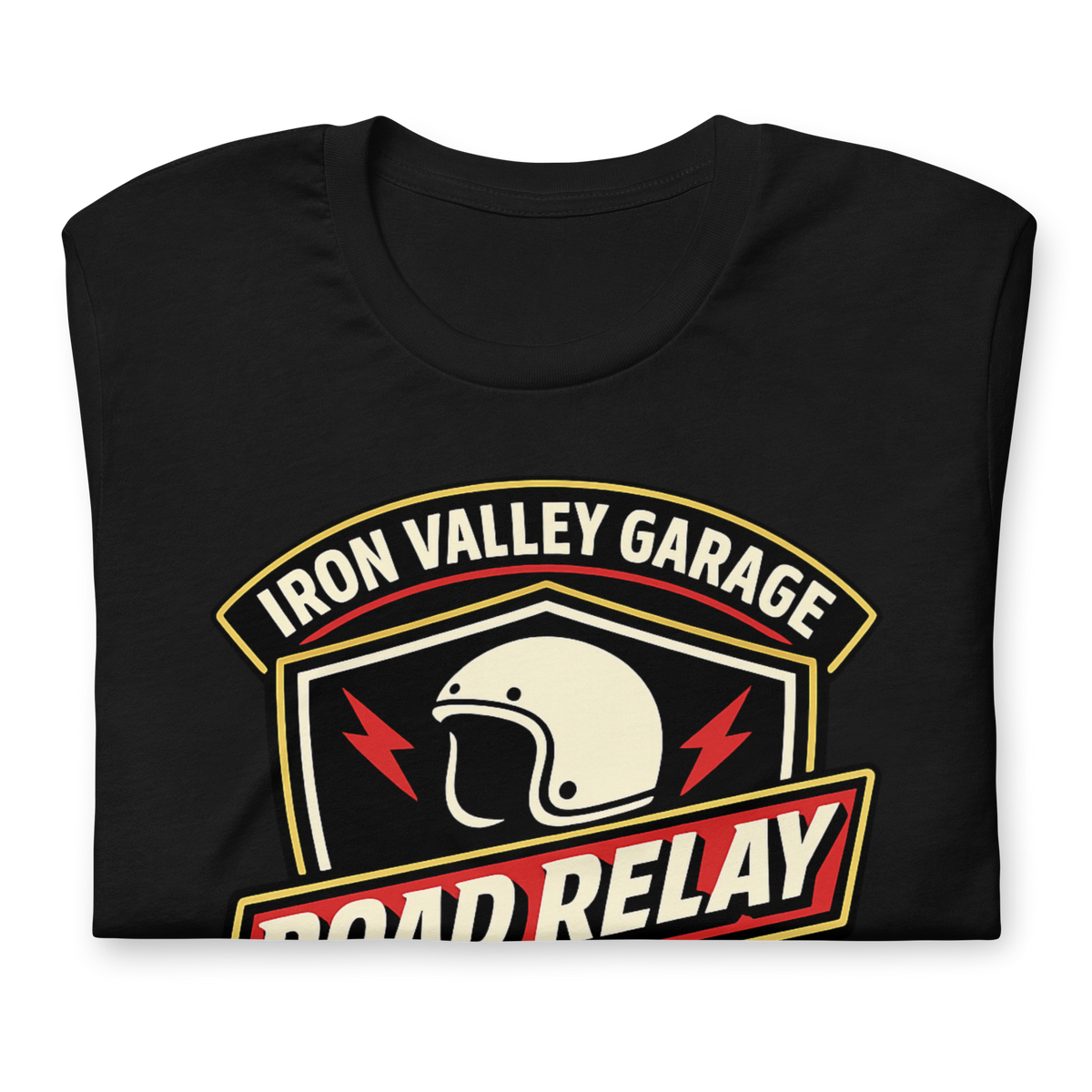 Iron Valley Garage Road Relay Vintage Motorcycle Graphic Tee black shirt product image