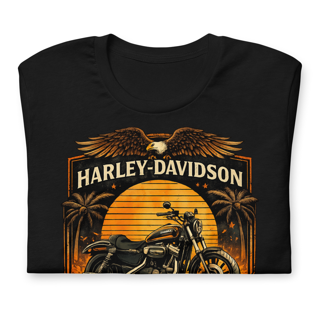 Sportster Ride Hard Work Easy Vintage Motorcycle Graphic Tee black shirt product image