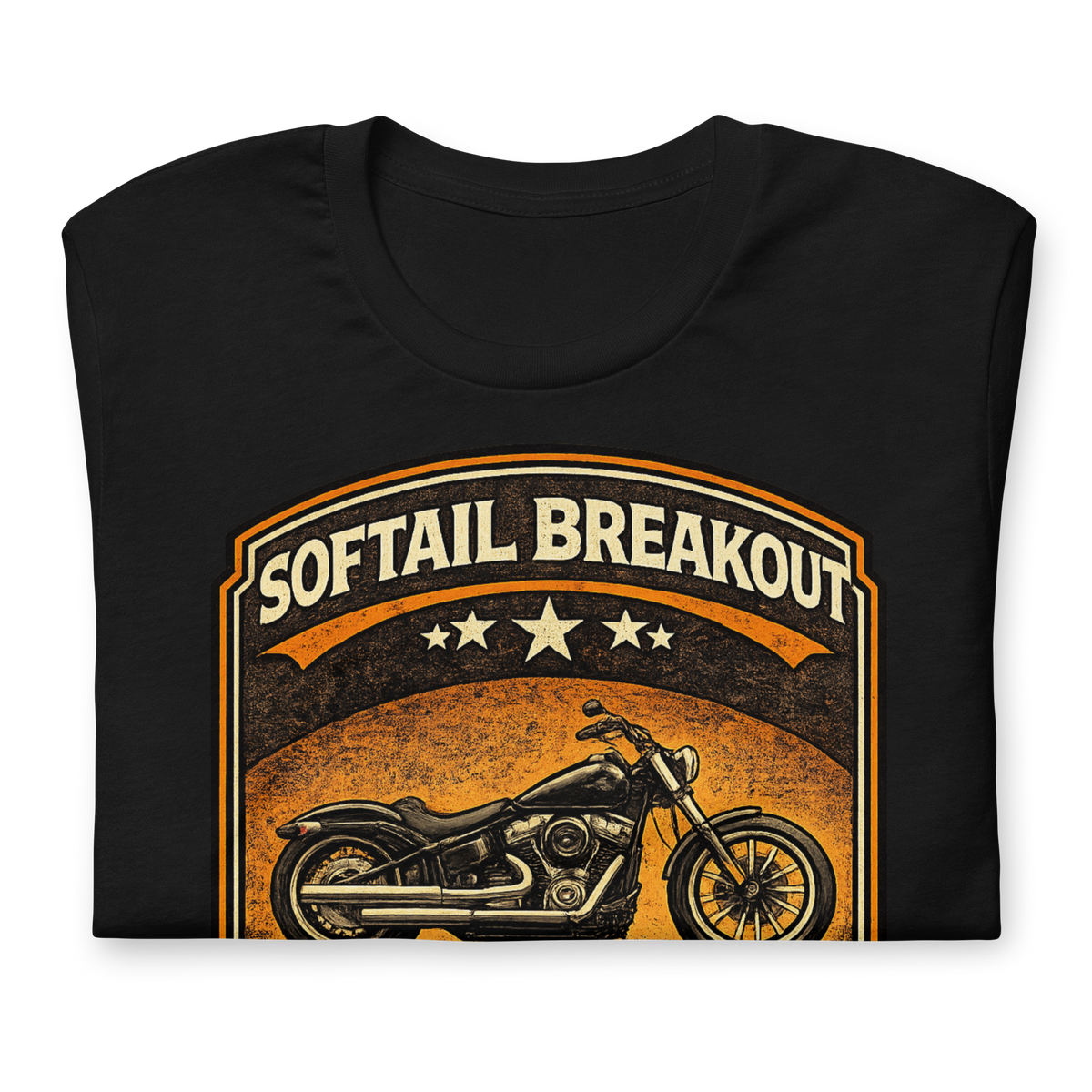 Softail Breakout Freedom Power Attitude Vintage Motorcycle Graphic Tee black shirt product image