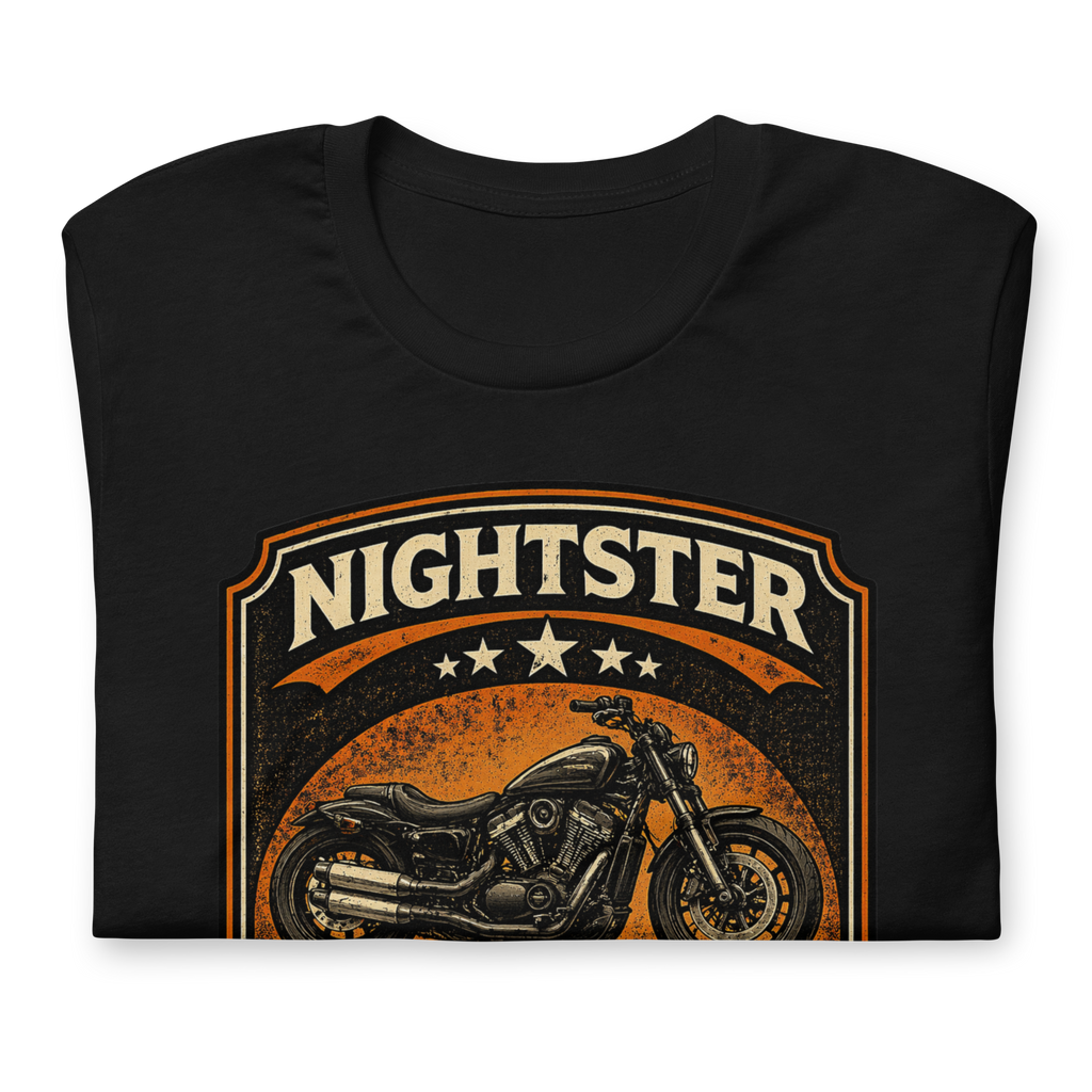 Nightster Built For The Night Ride Hard Stay Wild Motorcycle Graphic Tee black shirt product image