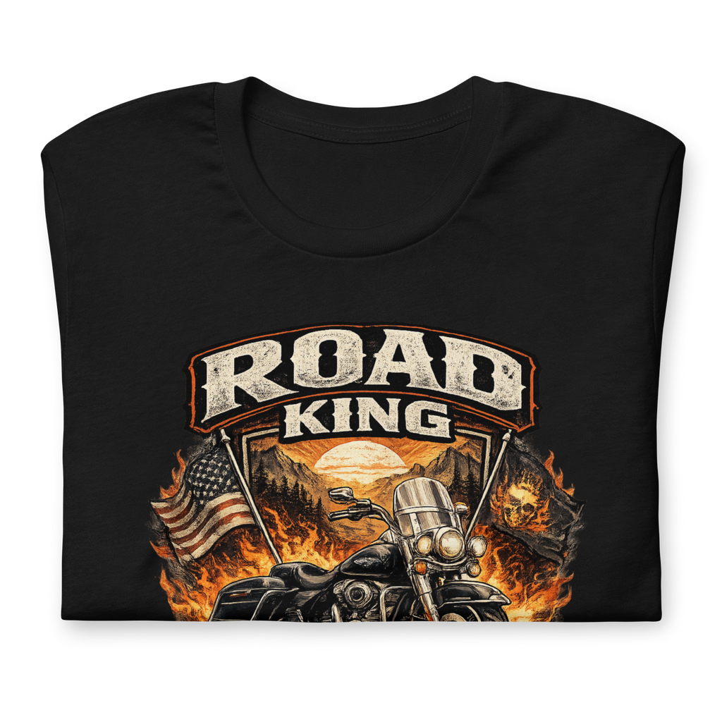 Road King Long Live The King Vintage Motorcycle Graphic Tee black shirt product image