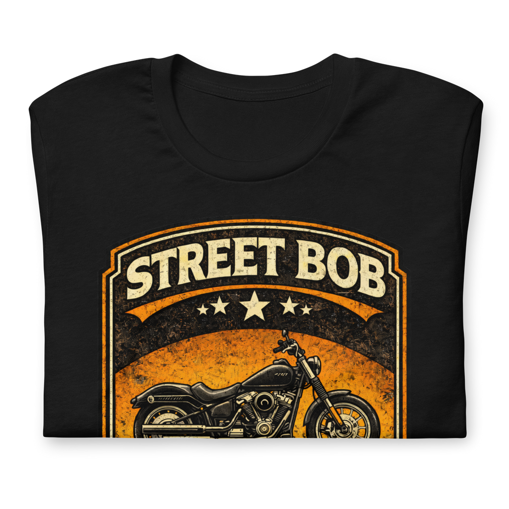 Street Bob Less Chrome More Attitude Motorcycle Graphic Tee black shirt product image